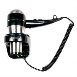 Фен HOTELline настенный с антивандальной защитой 1800 W черный/матовый,, шт - фото 30731