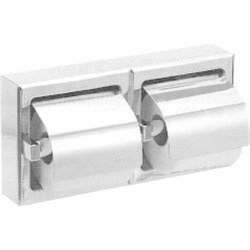 Держатель для 2 рулонов туалетной бумаги с крышкой встраиваемый  из нержавеющей стали глянцевый - фото 30794