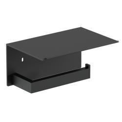 Держатель для туалетной бумаги с полочкой для мобильного телефона Corinto черный 16878.N - фото 30940