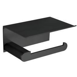 Держатель для туалетной бумаги с подставкой для мобильного телефона Nofer Capri 16228.Т черный - фото 31071