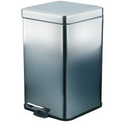 Ведро из нерж. стали 12 л. с педалью прямоугольное матовое,  09111.12.S, шт - фото 31156