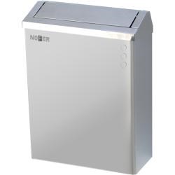 Контейнер для мусора настенный из нержавеющей стали матовый 23 л. С крышкой - фото 31164