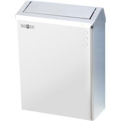 Контейнер для мусора настенный из нержавеющей стали белый 23 л. С крышкой - фото 31166