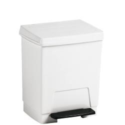 Контейнер для мусора пластиковый белый 8 л.с педалью - фото 31178