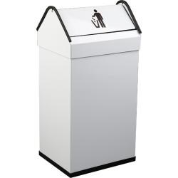 Контейнер для мусора металлический из окрашенной  оцинкованной стали, 41 л, Белый - фото 31182