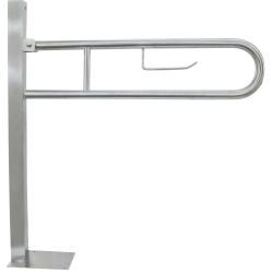 Полукруглый поручень для людей с ограниченными возможностями с креплением к полу, матовый. - фото 31255