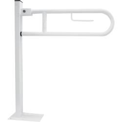 Полукруглый поручень для людей с ограниченными возможностями с креплением к полу, белый. - фото 31257