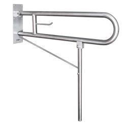 Полукруглый поручень для людей с ограниченными возможностями  с дополнительным опорой, глянцевый. - фото 31259