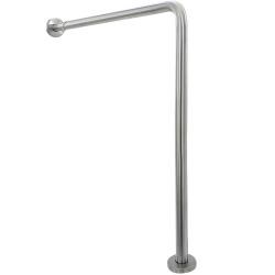 Поручень под углом 90 ?  для людей с ограниченными возможностями с настенным и  напольным точками опоры, матовый. - фото 31271