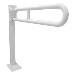 Поручень откидной 800 мм матовый усиленный с креплением к стене и полу с антибактериальным покрыитие, шт - фото 31295