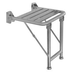 Сиденье для душа с двумя ножками для дополнительной опоры из нержавеющей стали матовой, шт - фото 31305