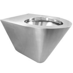 Унитаз из нержавеющей стали без сливного бака треугольный глянцевый 380х355х540 - фото 31348