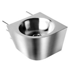 Раковина из нержавеющей стали настенная  полукруглая c антивандальным креплением левая, шт - фото 31507