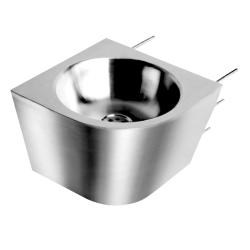 Раковина из нержавеющей стали настенная  полукруглая c антивандальным креплением Правая, шт - фото 31508