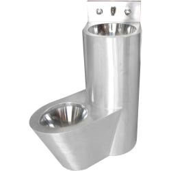 Туалет из нержавеющей стали с умывальником COMBI антивандальный левый - фото 31509