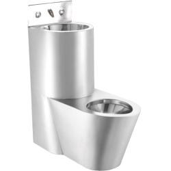 Туалет из нержавеющей стали с умывальником COMBI антивандальный - фото 31510