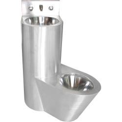 Туалет из нержавеющей стали с умывальником COMBI антивандальный правый - фото 31511