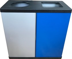 Урна для раздельного сбора мусора ДУЭТ (2 БАКА) 2*80л самосборная - фото 31638