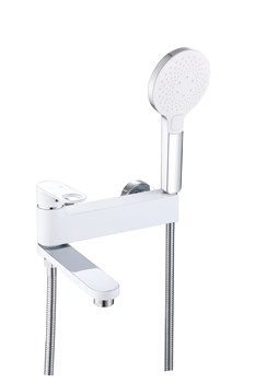 Смеситель для ванны с поворотным изливом, латунь D181377-C,  белый - фото 32682