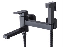 Смеситель с гигиеническим душем и поворотным изливом D181201-A,  чёрный - фото 32702