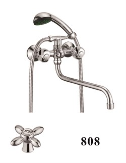 Смеситель для ванны с круглым изливом D140808,  хром - фото 33140