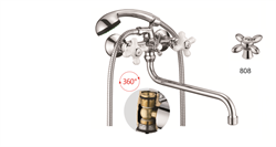 Смеситель для ванны с круглым изливом D145808,  хром - фото 33145