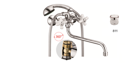 Смеситель для ванны с круглым изливом D145811,  хром - фото 33147