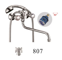 Смеситель для ванны с круглым изливом D146807,  хром - фото 33158