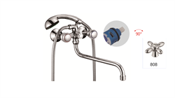 Смеситель для ванны с круглым изливом D146808,  хром - фото 33159