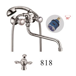 Смеситель для ванны с круглым изливом D146818,  хром - фото 33163