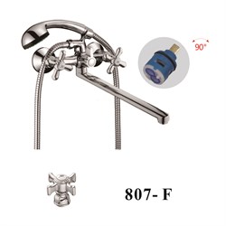Смеситель для ванны с плоским изливом D146807-F,  хром - фото 33167