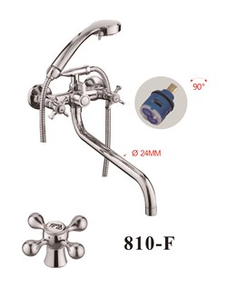 Смеситель для ванны с круглым изливом D146810-6,  хром - фото 33173