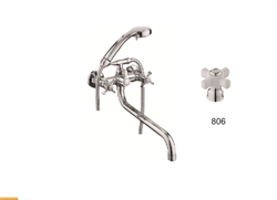 Смеситель для ванны с круглым изливом, керамическая ручка D146806-3,  хром - фото 33174