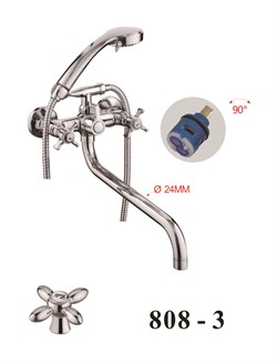 Смеситель для ванны с круглым изливом D146808-3,  хром - фото 33176