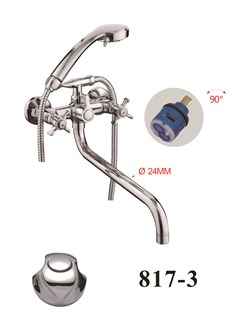Смеситель для ванны с круглым изливом D146817-3,  хром - фото 33177
