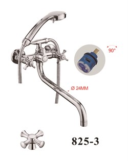 Смеситель для ванны с круглым изливом D146825-3,  хром - фото 33178