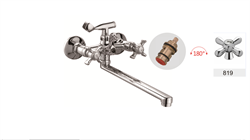 Смеситель для ванны с плоским изливом D147819-F,  хром - фото 33185