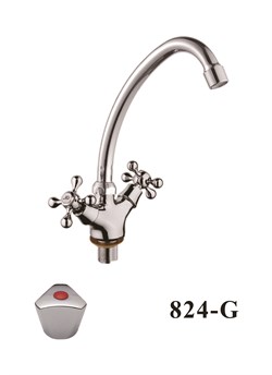 Смеситель для кухни  с поворотным изливом  D153824-G,  хром - фото 33230