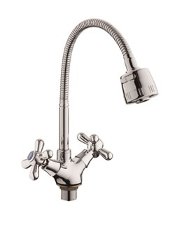Смеситель для кухни  с поворотным гибким изливом D153819-T,  хром - фото 33241
