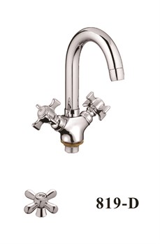 Смеситель для раковины/кухни с поворотным изливом D156819-D,  хром - фото 33251