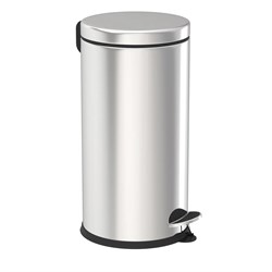 Урна мусорная с педалью 40 л хром  31,5*62,5см - фото 33817