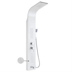 Душевая панель - "тропический душ" с двумя лейками, БЕЛЫЙ - ПЛЁНКА, корпус из нержавеющей стали марки 304 - фото 38757