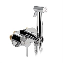 Смеситель с гигиеническим душем, встраеваемый, латунный корпус, цвет ХРОМ. - фото 38778