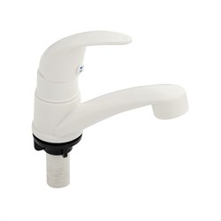 Кран на одну воду шаровый, белый, из высокопрочного пластика АБС - фото 38931