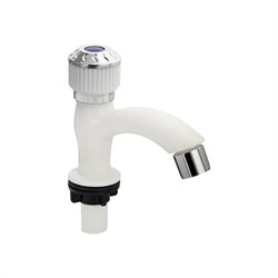 Кран на одну воду, на раковину, металлокерамика, модель мини, из высокопрочного АБС пластика, цвет БЕЛЫЙ. - фото 38951