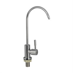 Кран на одну воду для фильтра, из нержавеющей стали марки 304, хром - фото 38987