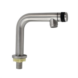 Кран на одну воду, ручка перекрытия воды на изливе, из нержавеющей стали марка 304, цвет САТИН. - фото 39009