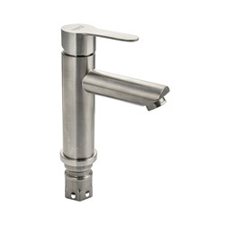 Смеситель для раковины , шаровый, литой корпус, прямой излив, из нержавеющей стали марки 304, цвет САТИН . - фото 39347