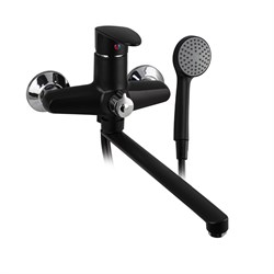 Смеситель в ванную, длинный излив, шаровый, из высокопрочного пластика АБС, чёрного цвета - фото 39568