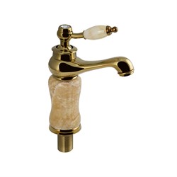 Смеситель для раковины, корпус под бежевый мрамор с золотом, шаровый, пластик АБС - фото 39772